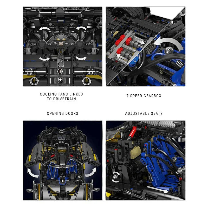 Mould King 13182 - Carbon-Fiber Italian Hypercar - vue 10 | Power Blockz