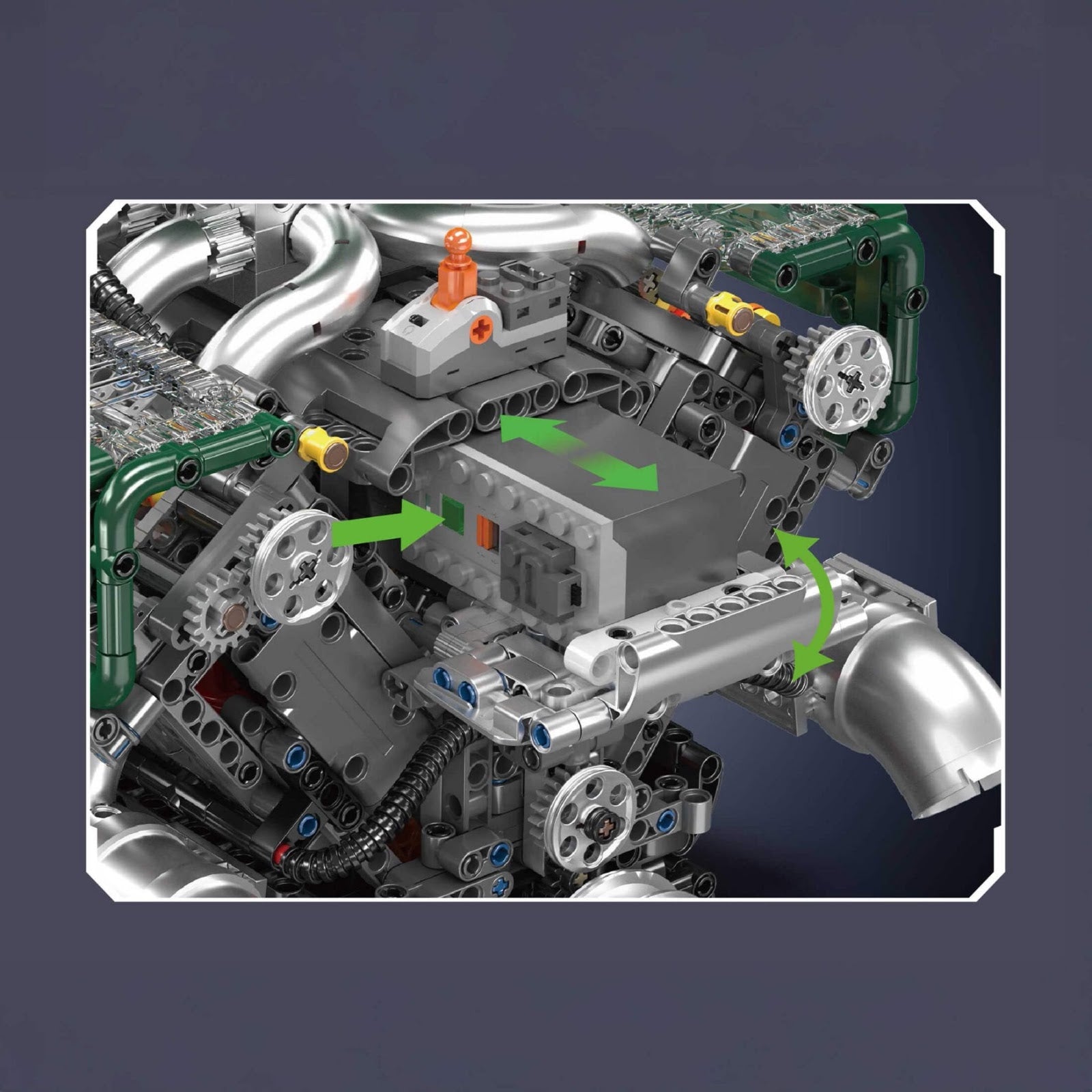 Mould King 10182 - Functional V8 Tank Engine - vue 6 | Power Blockz