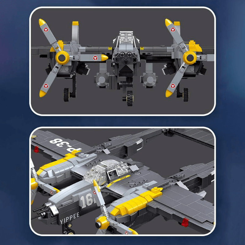 Jiestar 60146 - P-38 Lightning Fighter - vue 5 | Power Blockz