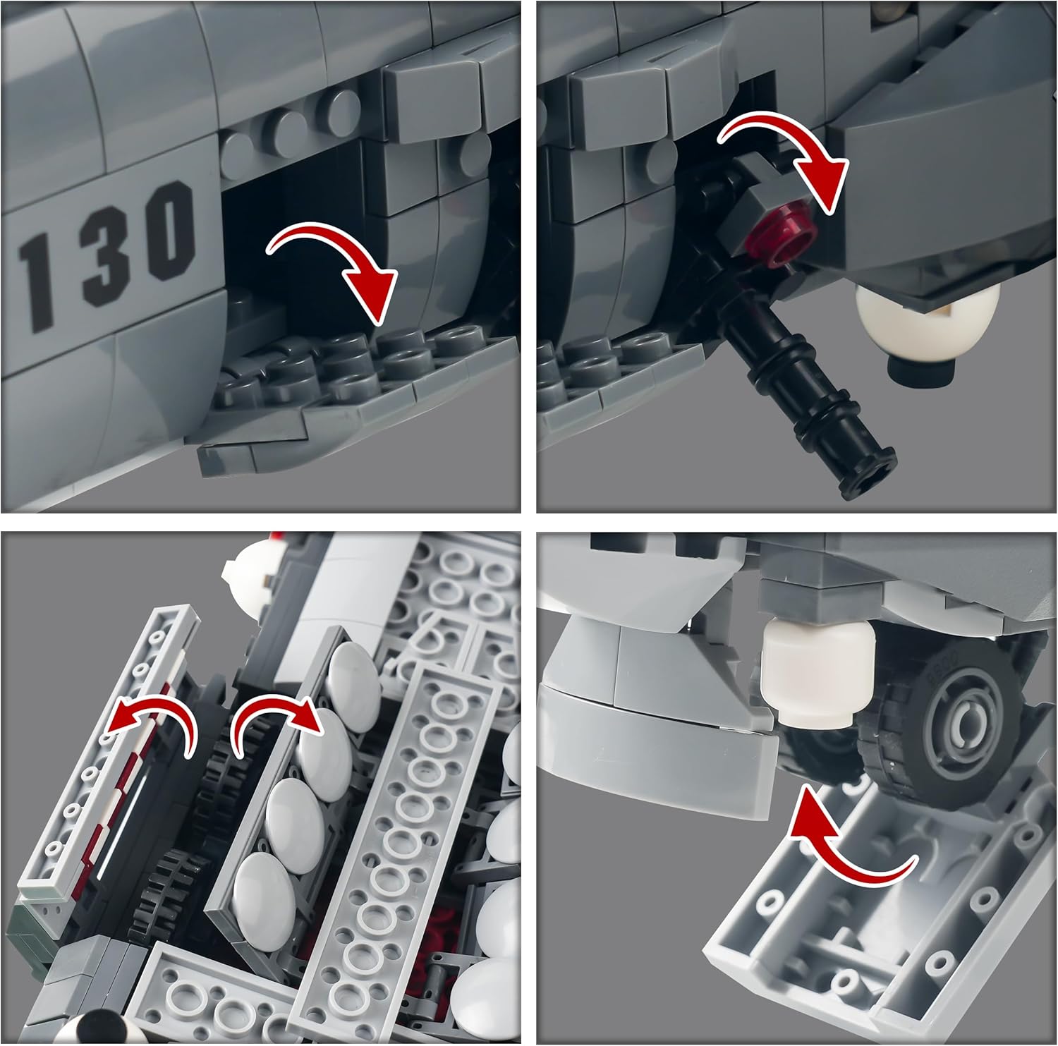 Xingbao XB-06023 - AC-130 Hercules Gunship Aircraft - vue 9 | Power Blockz