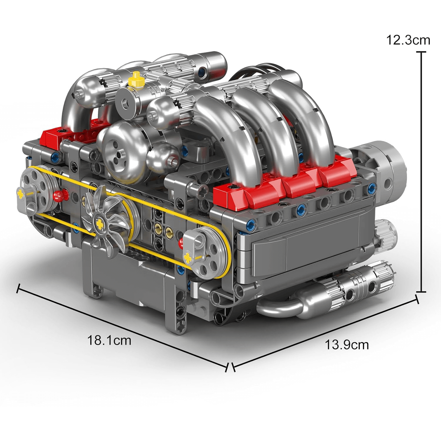 Mould King 10181 - Motorized Flat-6 Boxer Engine - vue 11 | Power Blockz