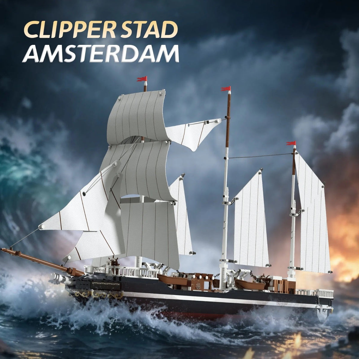 Xbert 66186 - Clipper Stad Amsterdam Sailboat - vue 5 | Power Blockz