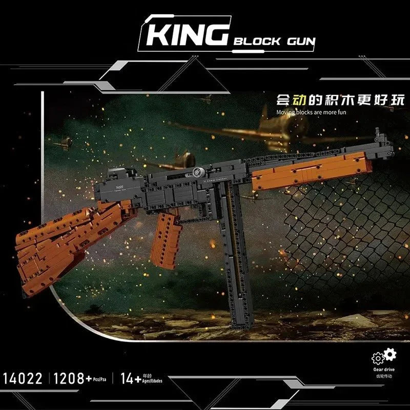 Mould King 14022 - Military Thompson Sub Machine - vue 2 | Power Blockz