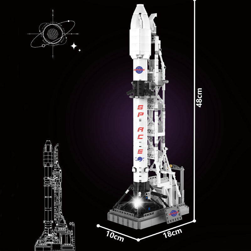 DK 7006 - Moon Landing Program Rocket X - vue 4 | Power Blockz