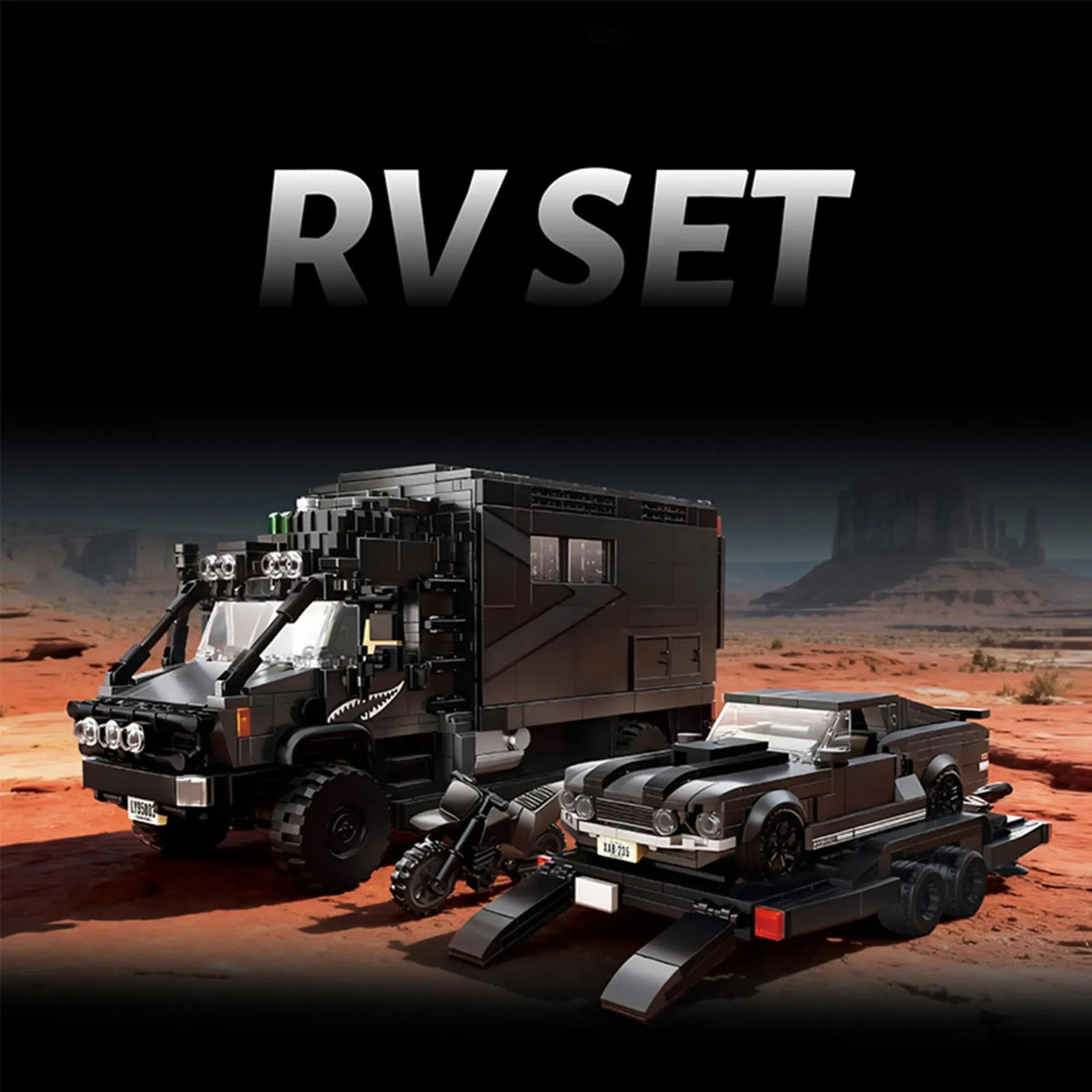 12GO 95003 - Unimog RV + Muscle Car Set - vue 2 | Power Blockz