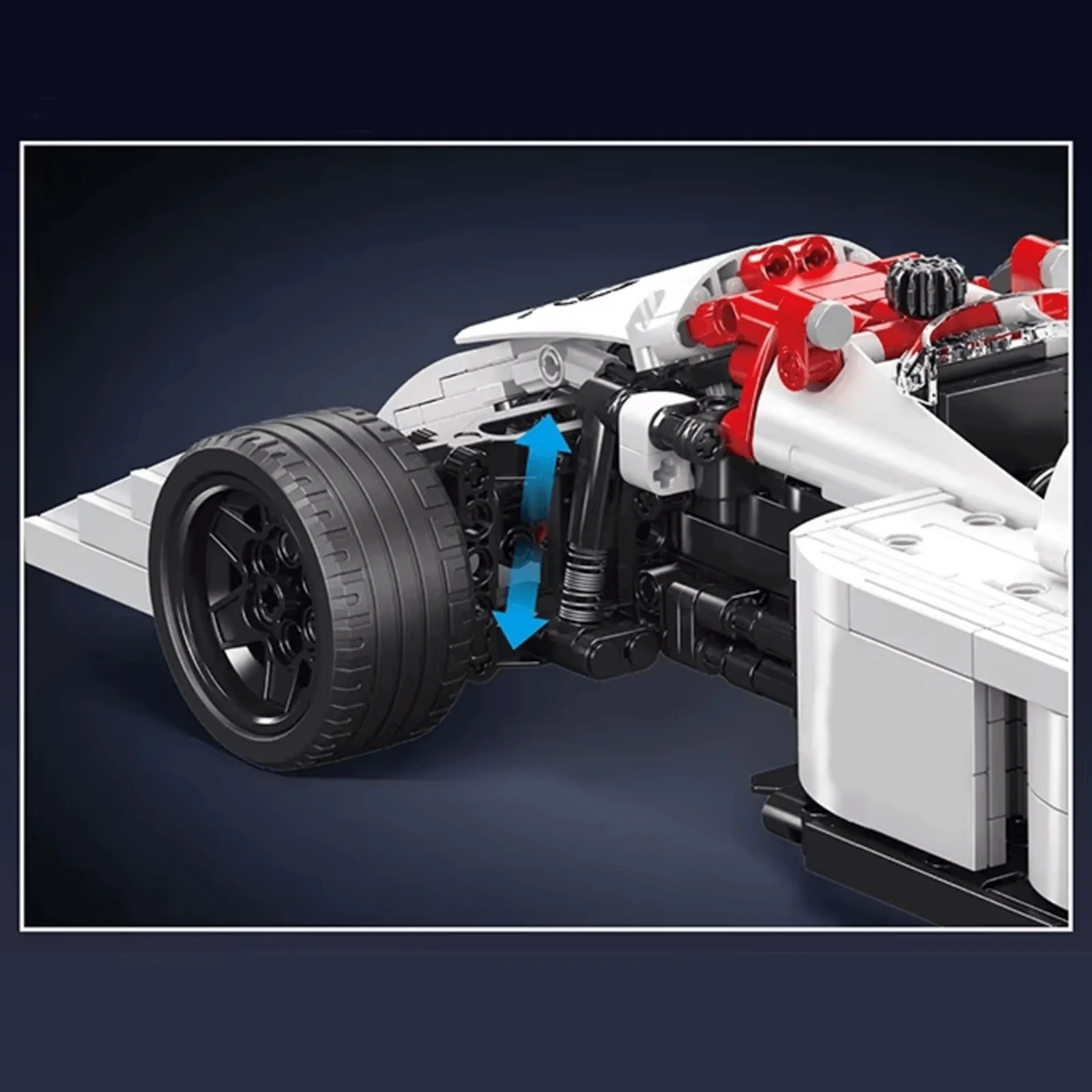 Mould King 10132 - Stickers included - Iconic 80s Turbo GP Car - vue 7 | Power Blockz