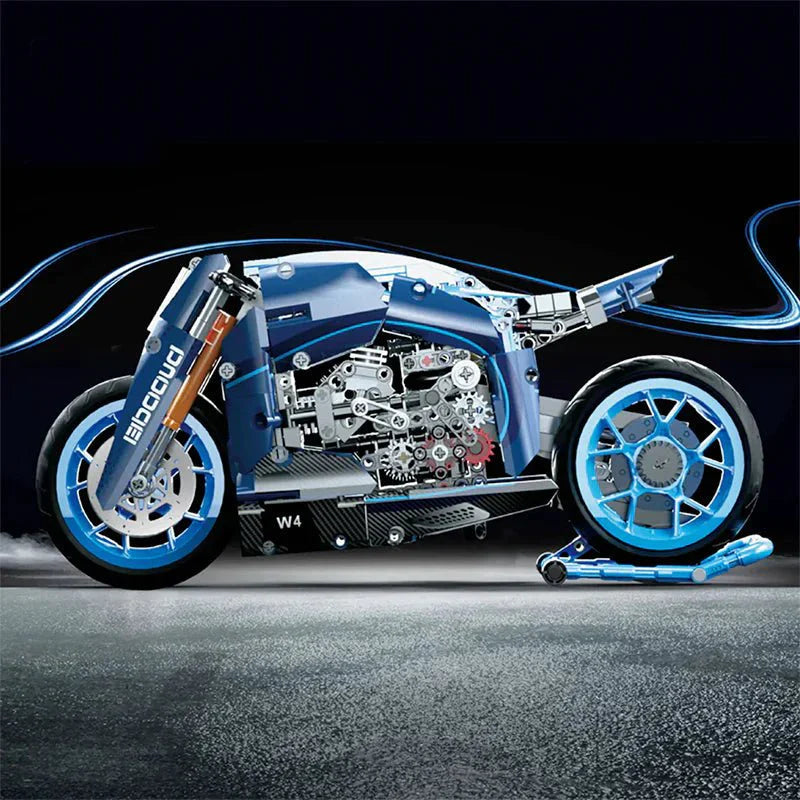 KBOX 10217 - Futuristic Concept Motorcycle - vue 4 | Power Blockz