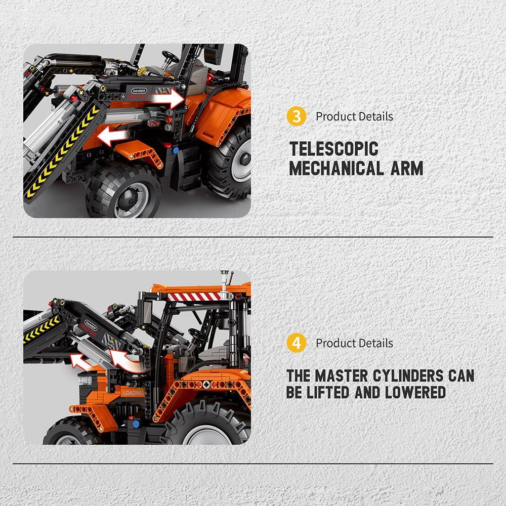 Reobrix 22024 - Remote Controlled Loading Tractor - vue 2 | Power Blockz