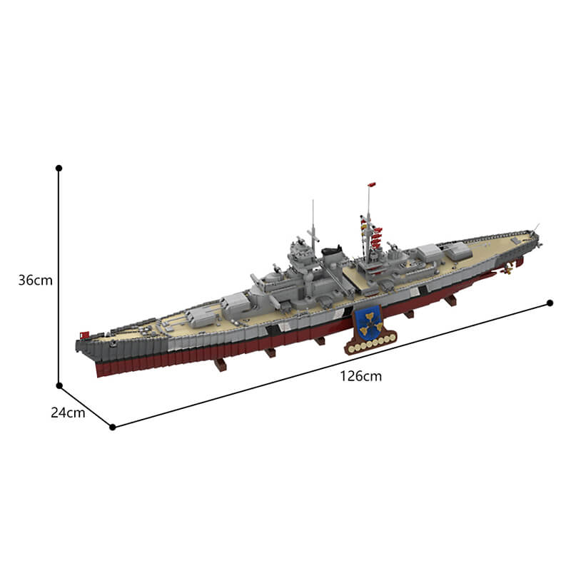 Gobricks MOC-84840 - German Battleship Bismarck - vue 4 | Power Blockz