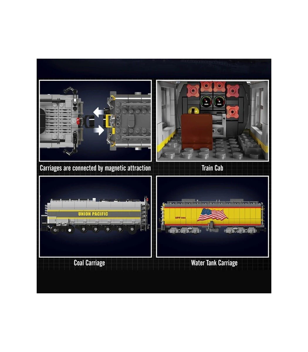 Mould King 12031 - Union Pacific 844 Locomotive - vue 7 | Power Blockz
