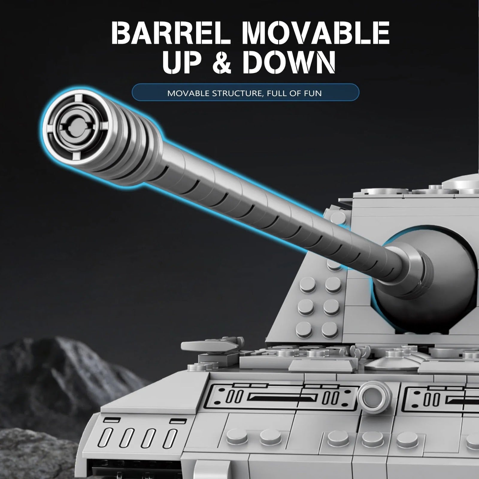 Reobrix 77037 - E100 Battle Tank - vue 7 | Power Blockz