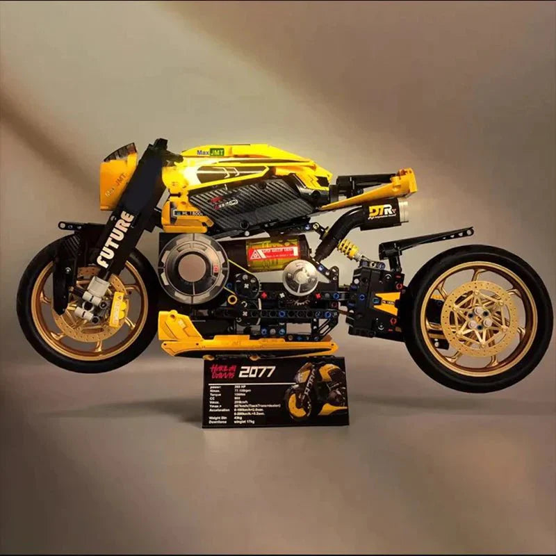 KBOX 10506 - Cyberpunk Neon Street Bike - vue 7 | Power Blockz