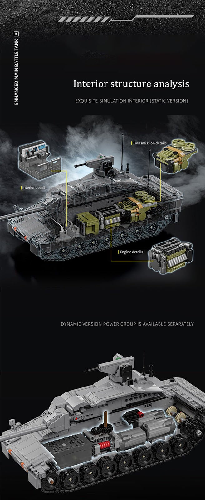 12GO 96002 - Enhanced Main Battle Tank - vue 12 | Power Blockz