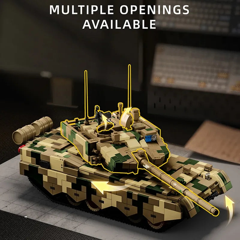12GO 97032 - Type 99B Main Battle Tank Military - vue 3 | Power Blockz