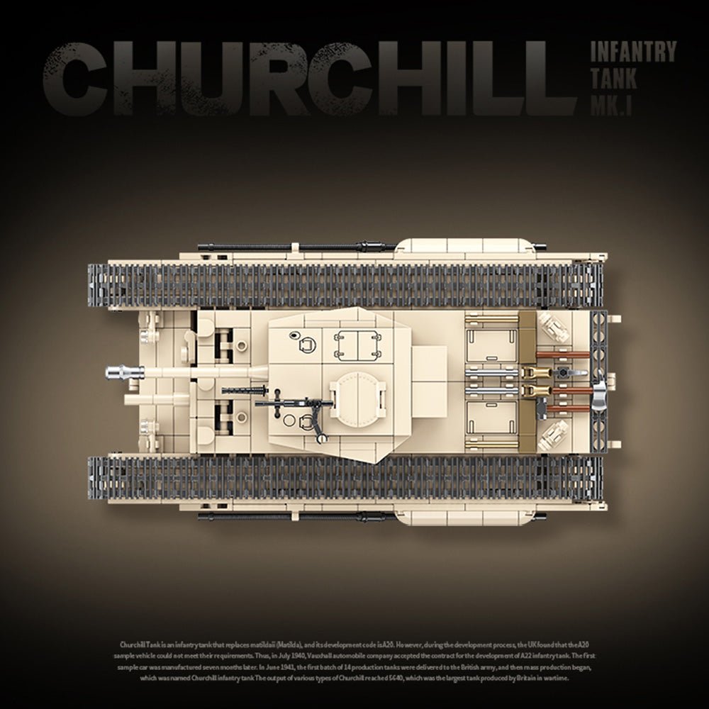 QUANGUAN 100238 - CHURCHILL MK.I Infantry Tank - vue 4 | Power Blockz