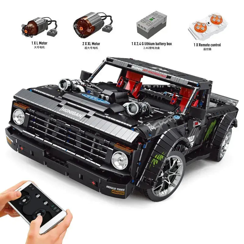 Mould King 13082 - Static - Twin-Turbo F150 Drift Pickup - vue 5 | Power Blockz
