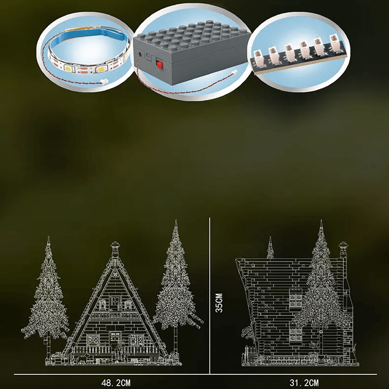 Mould King 16053 - Wooden Cabin In The Woods - vue 8 | Power Blockz