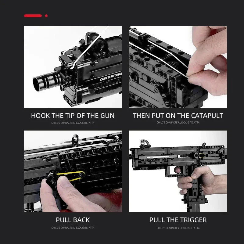 Mould King 14006 - UZI SMG Sub Machine - vue 3 | Power Blockz