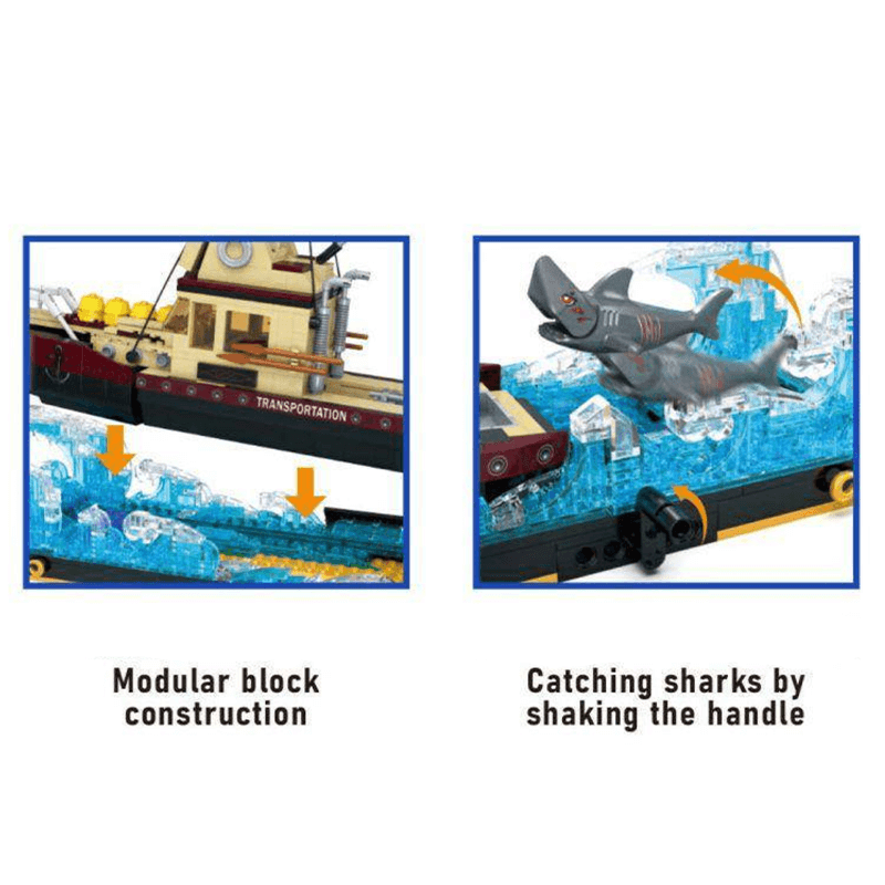 XJD JD026-074 - Ship at Sea Sculpture - vue 4 | Power Blockz