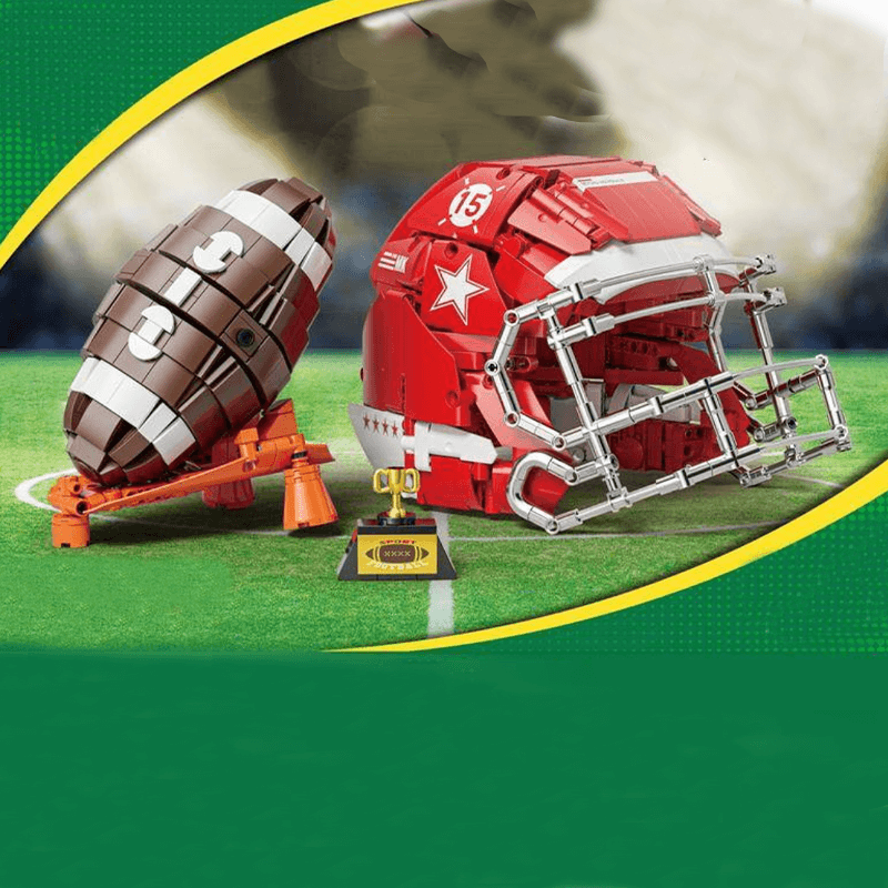 DK 80020 - US Football Helmet and Ball - vue 2 | Power Blockz