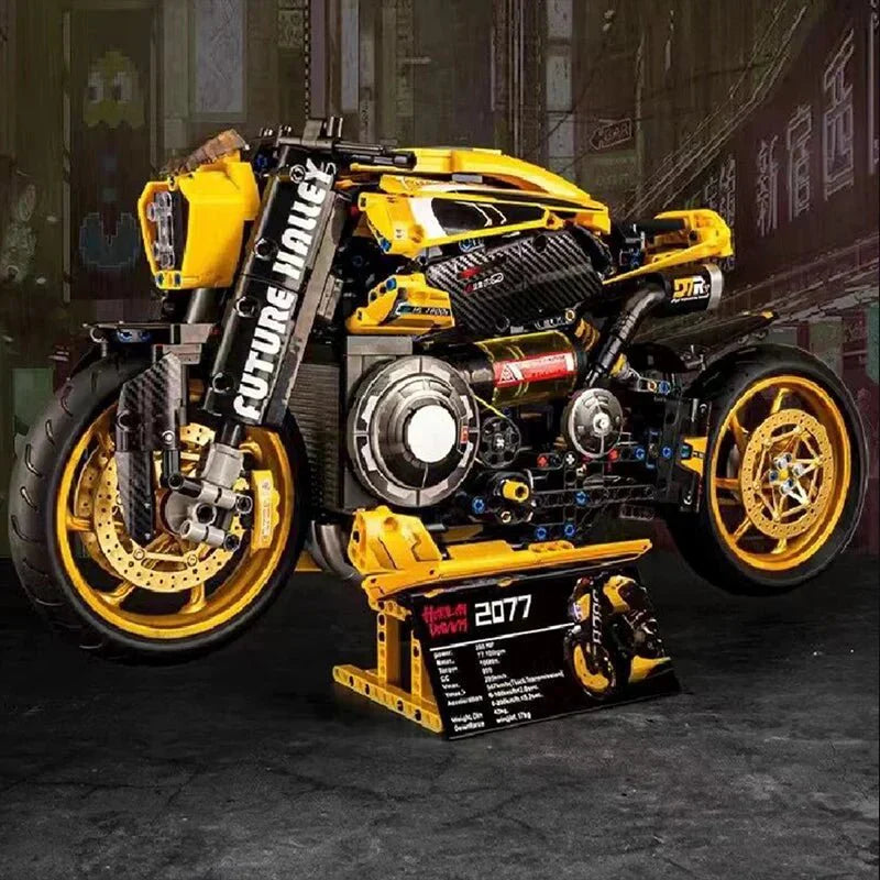 KBOX 10506 - Cyberpunk Neon Street Bike - vue 2 | Power Blockz