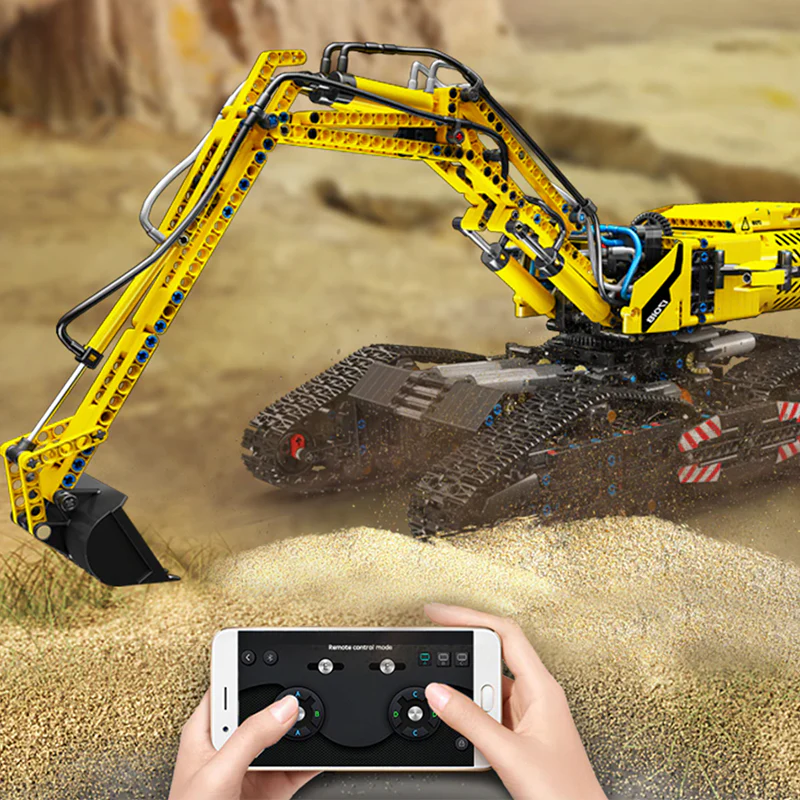 Mould King 17018 - RC Morphing Excavator - vue 8 | Power Blockz