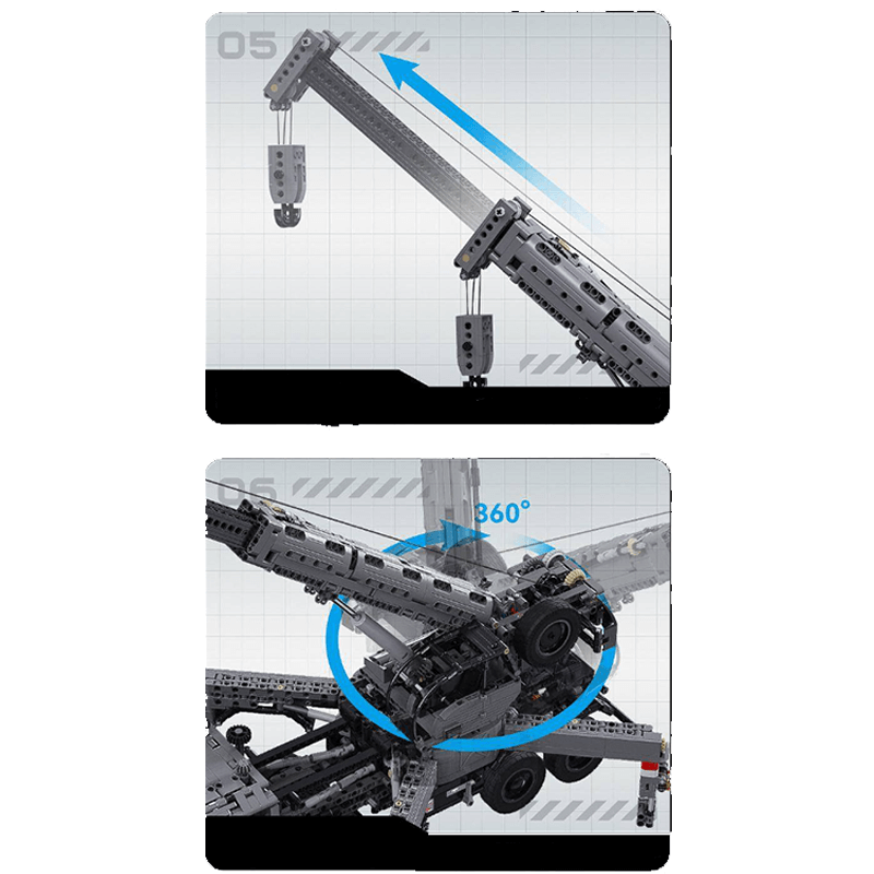 CaDa C61507W - Static Version - Mobile Crane Truck - vue 4 | Power Blockz