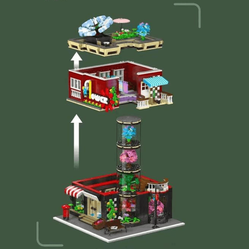 Mould King 16056 - Flower Shop - vue 6 | Power Blockz