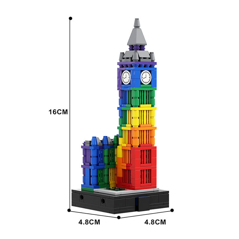 Power Blockz MOC-133916 - Colorful Big Ben II - vue 9 | Power Blockz