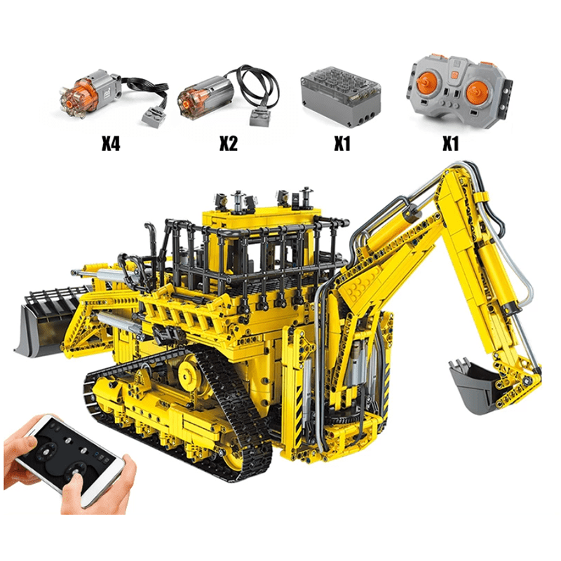 Mould King 17023 - RC Pneumatic Bulldozer | Power Blockz