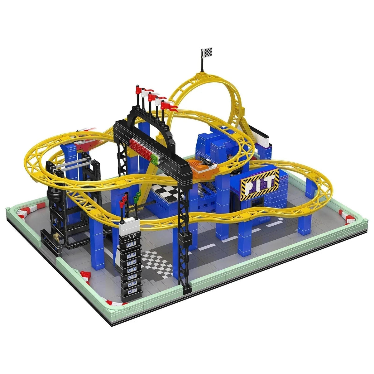 Mould King 11020 - Spinning Roller Coaster Park - vue 3 | Power Blockz