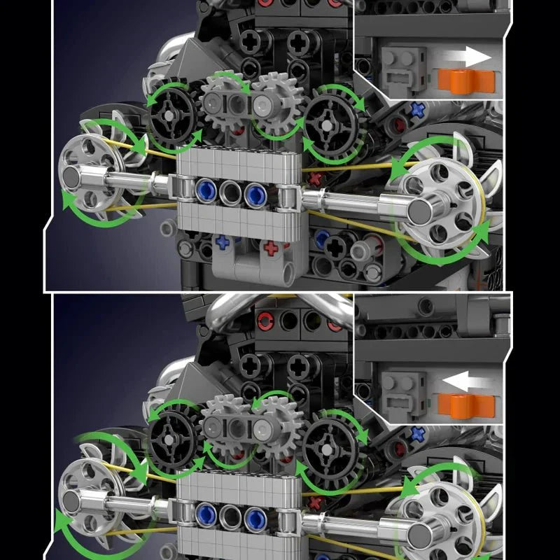 Mould King 10207 - PAG Supercar V12 Engine Technic - vue 5 | Power Blockz