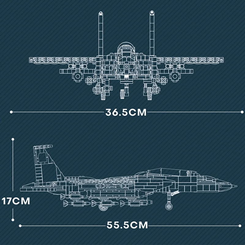 Reobrix 33034 - F-15 Strike Eagle - vue 8 | Power Blockz