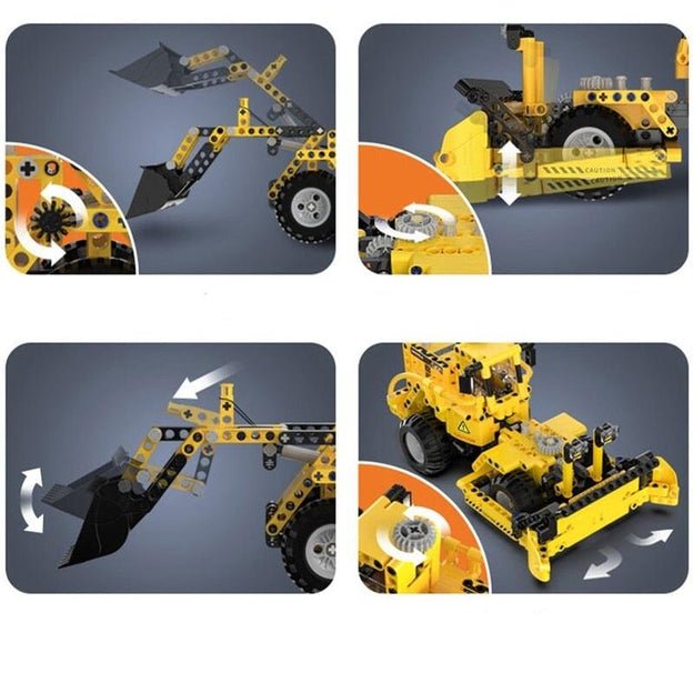 CaDA C65004W - Wheel Loader Bulldozer Combo - vue 2 | Power Blockz