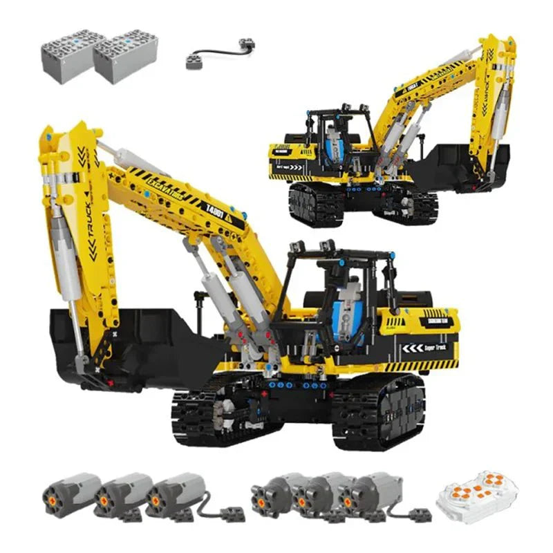 Mould King 13112 - RC Heavy-Duty Excavator - vue 3 | Power Blockz