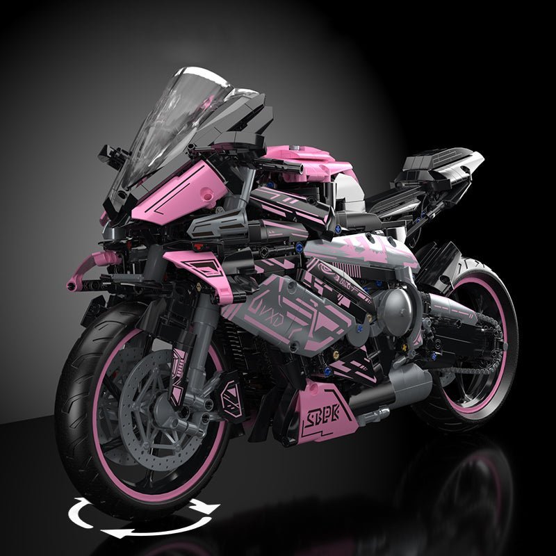 Toylinx 8817 - Pink Cyberpunk Superbike - vue 3 | Power Blockz