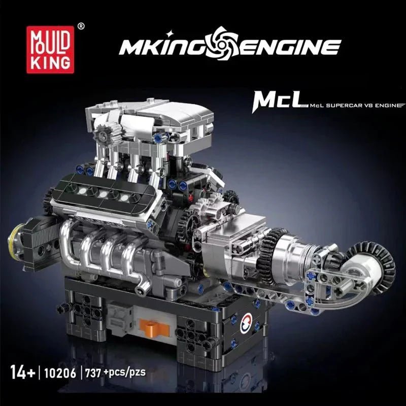 Mould King 10206 - MCL Supercar V8 Engine - vue 2 | Power Blockz