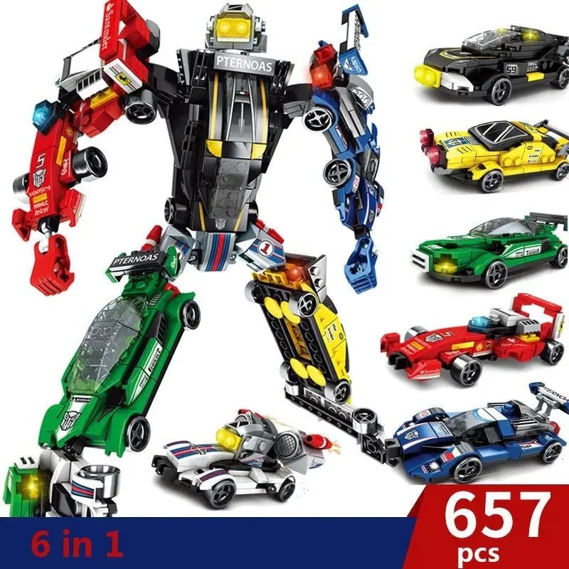 Mechanical Transformation Robot Racing Car Bricks Toy | 657pcs - Mechanical Transformation Robot Racing Car Bricks Toy - vue 10 | Power Blockz