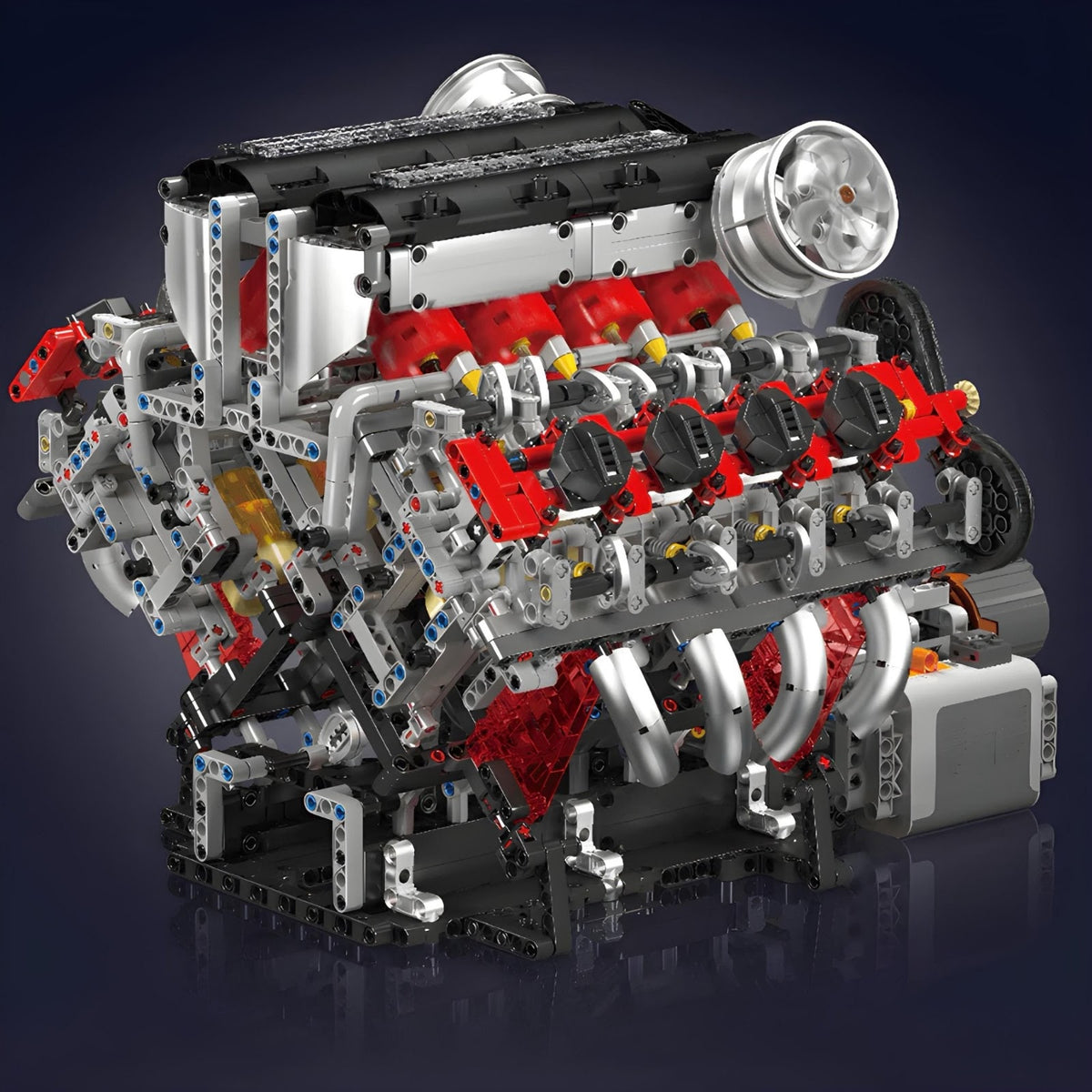 Mould King 10130 - Italian F488 V8 Engine - vue 5 | Power Blockz