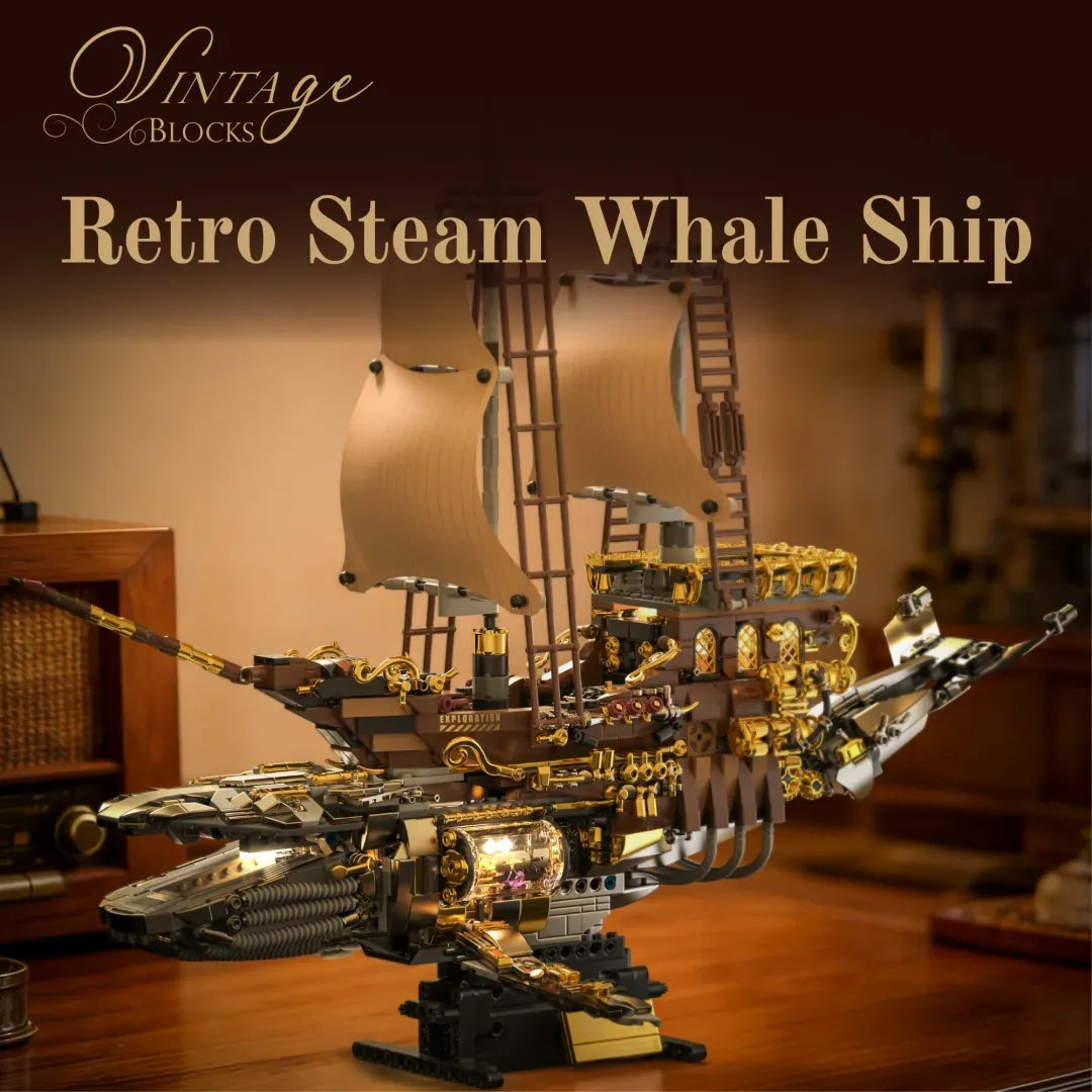 HUIYOYOYI H1002 - The Vintage Steam Whale Ship - vue 6 | Power Blockz