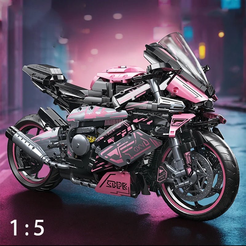 Toylinx 8817 - Pink Cyberpunk Superbike - vue 8 | Power Blockz