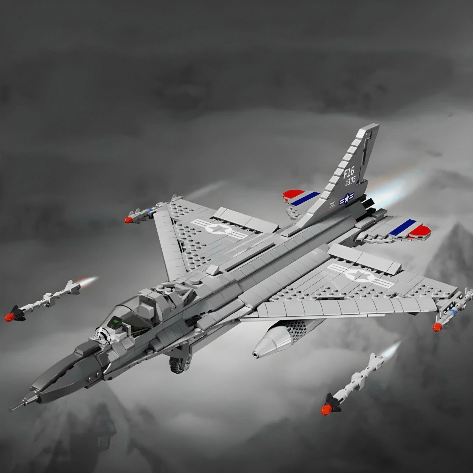 Reobrix 33027 - F16 Fighter Jet - vue 3 | Power Blockz
