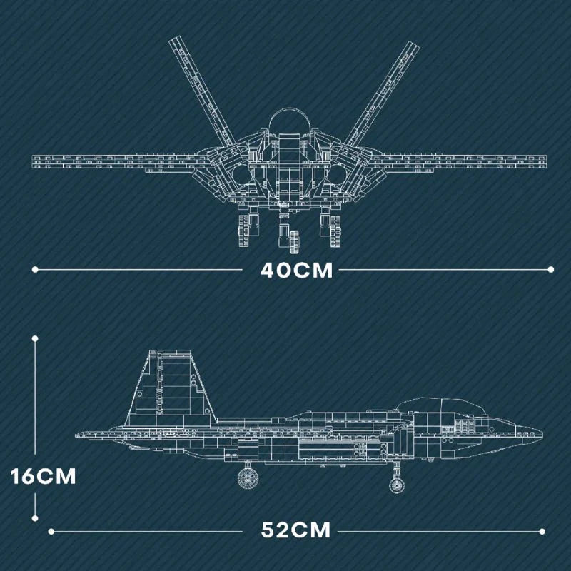 Reobrix 33020 - F-22 Raptor - vue 5 | Power Blockz