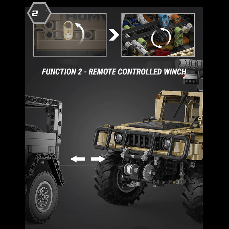 CaDa C61036 - Static Version - Military Off-Road Humvee Truck - vue 5 | Power Blockz