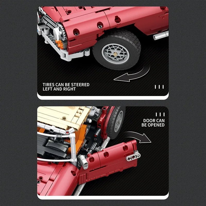 Reobrix 11005 - RC Motorized Vintage Roadster - vue 8 | Power Blockz