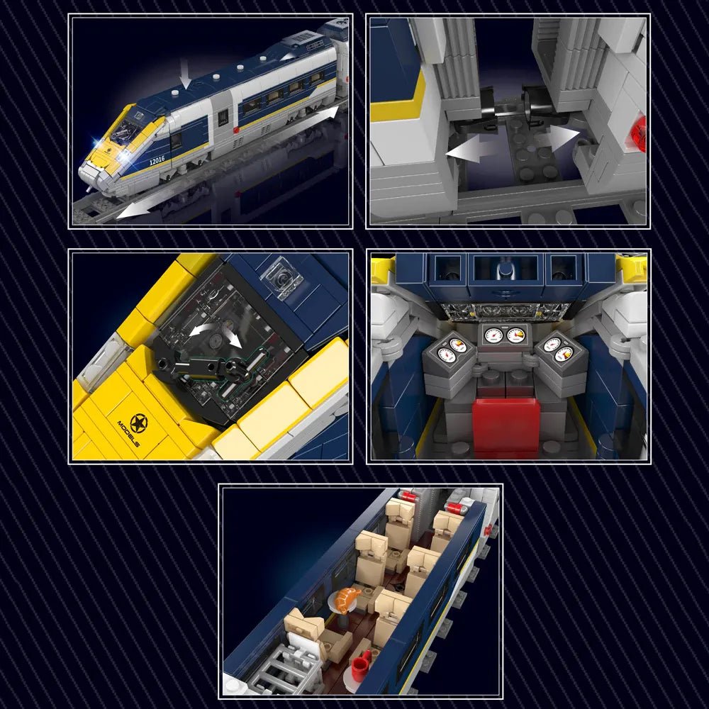 Mould King 12016 - High-Speed Euro Express Train - vue 3 | Power Blockz