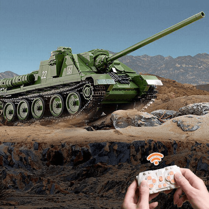 Panlos 632022 - Remote Controlled SU-100 Tank Destroyer - vue 8 | Power Blockz