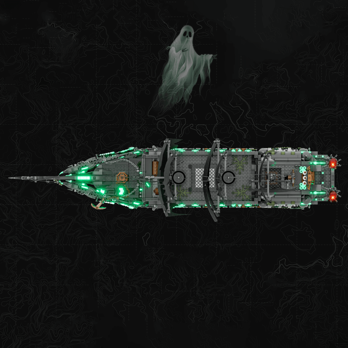 DK 6003 - Glow-In-The-Dark Ghost Ship - vue 5 | Power Blockz