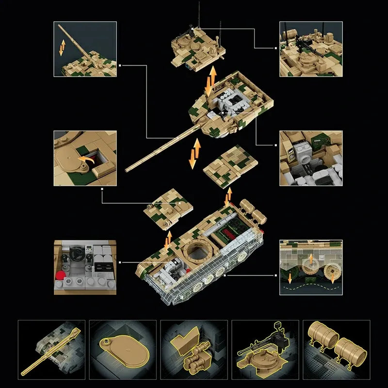 12GO 97032 - Type 99B Main Battle Tank Military - vue 5 | Power Blockz