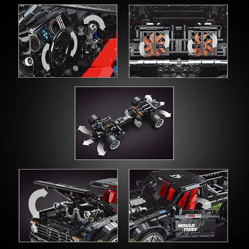 Mould King 13082 - Static - Twin-Turbo F150 Drift Pickup - vue 8 | Power Blockz